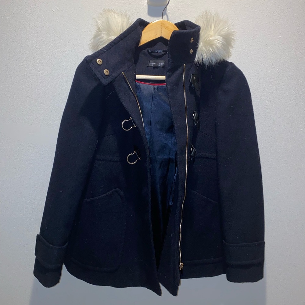 Top shop winter coat black